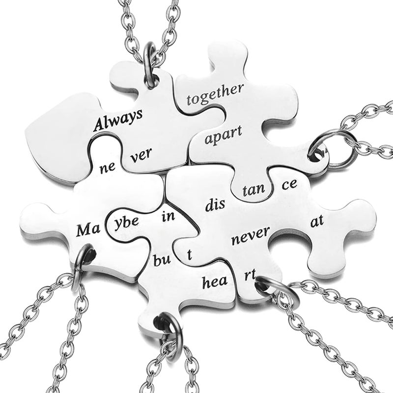 Yonhon 5 BFF Best Friend Necklace Puzzle Friendship Sister Necklace for 5 - Image 1